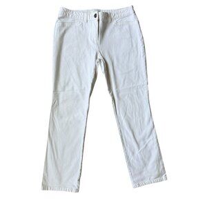 Chico's white cropped button zip two pocket stretchy jeans women's size 0